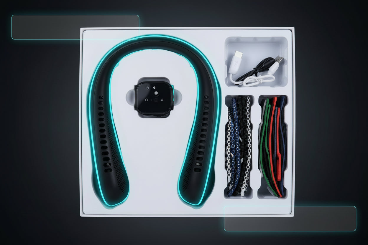 Crown Q200 Smart Watch With Portable Neck Fan
