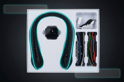 Crown Q200 Smart Watch With Portable Neck Fan